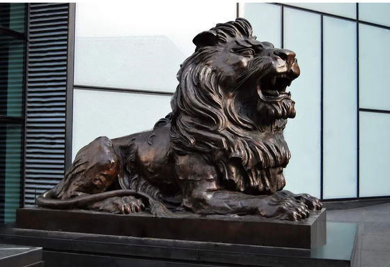 Outdoor  Life Size Lion Bronze Statue Bronze Lion Sculpture 110cm