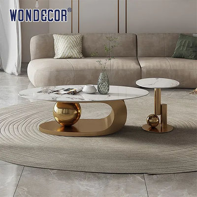Lounge Mirror Abstract Luxury Furniture Art Geometric Modeling Base Marble Countertop
