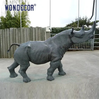 Metal Casting Bronze Rhinoceros Sculpture  Large Outdoor Garden Decoration