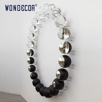 Smooth Texture Metal Wall Art Sculpture Customized Contemporary Ball