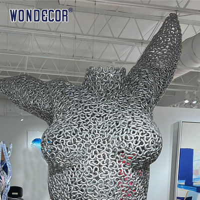 Indoor collection of metal art decoration abstract bare female bust stainless steel sculpture