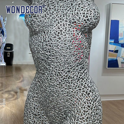 Indoor collection of metal art decoration abstract bare female bust stainless steel sculpture