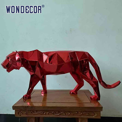 Large Outdoor Metal Forging Geometric Animal Cheetah Stainless Steel Sculpture