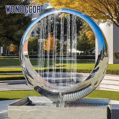 Outdoor Large Forged Metal Sculpture Shaped Geometric Circular Ring