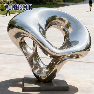 Large Outdoor Modern Art Style Stainless Steel Sculpture, Landscape Decoration Ornament for Courtyard and Square