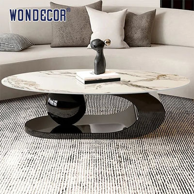 Lounge Mirror Abstract Luxury Furniture Art Geometric Modeling Base Marble Countertop