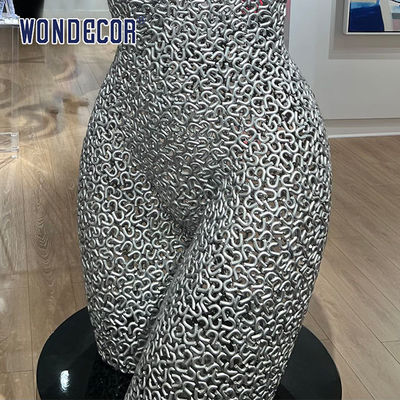 Indoor collection of metal art decoration abstract bare female bust stainless steel sculpture