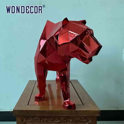 Large Outdoor Metal Forging Geometric Animal Cheetah Stainless Steel Sculpture