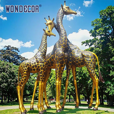 Outdoor Casting Statue Bronze Giraffe Sculptures for Garden