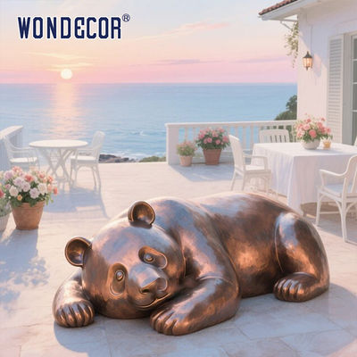 Famous Animal Casting Life Size Outdoor Garden Statue Bronze Panda Sculpture