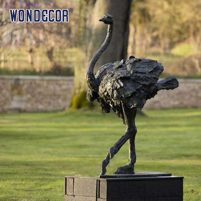 Park Decor Outdoor Animal Statue Bronze Metal Ostrich Sculpture