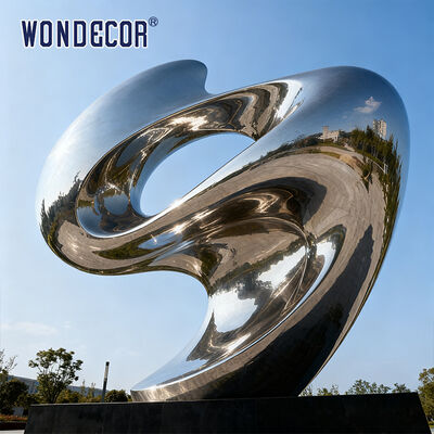 Oversized Outdoor Art Style Stainless Steel Sculpture, Modern Abstract Landscape Decorative Ornament