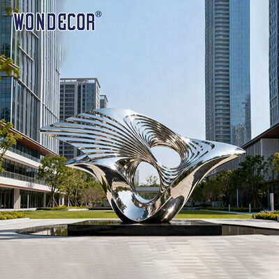 Large Outdoor Stainless Steel Art - Style Sculpture, Modern Urban Landscape Decorative Ornament
