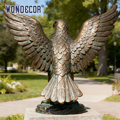 Outdoor Large Retro-style Bronze Eagle Sculpture