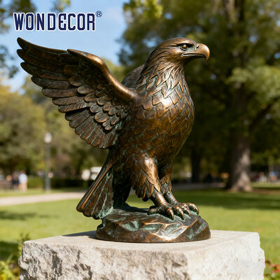 Outdoor Large Retro-style Bronze Eagle Sculpture